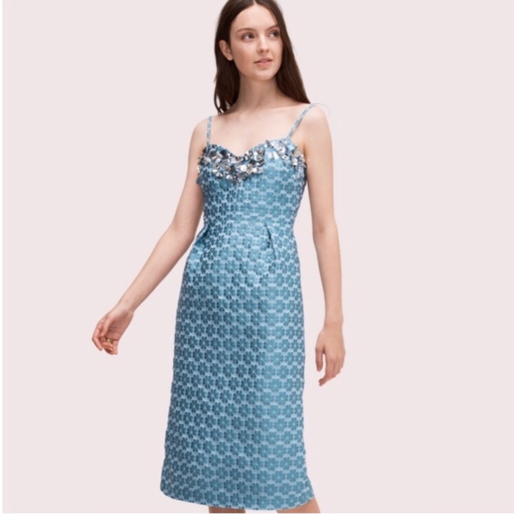 Kate Spade blue floral jacquard dress